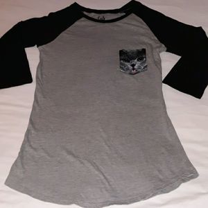 a. lab Kitten Pocket Baseball T-Shirt ¾ Sleeve‎ Sm